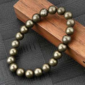 8mm Naturstein Pyrit Perle Elastische Armbänder Heilung Armreifen für Männer und Frauen Modeschmuck - Product Image 4