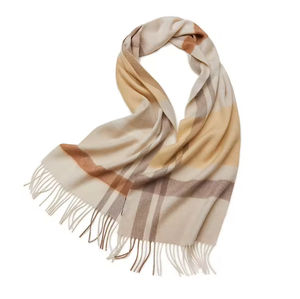 Bufanda Larga de Lana Personalizada con Diseño Geométrico Clásico de Lujo para Mujer, Temporada de Otoño, Transpirable, Antibacteriana, Duradera, Marca OEM Neutral - Product Image 5