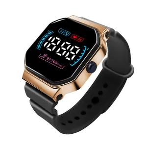 男性と女性のスポーツ時計電子LEDデジタル時計ファッションカジュアルシンプルメッキ高品質デジタル時計