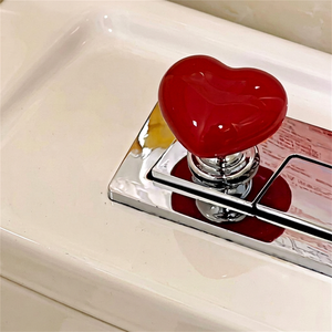 Toilet Push Button Heart Shaped Plastic Easy Installation Contemporary Design - Product Image 1
