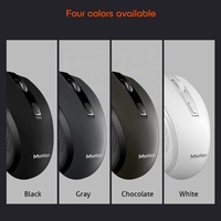 Mouse Optik Nirkabel Meetion R560 RGB 2.4G Desain Portabel Tanpa Kabel dengan USB Hitam - Mouse Komputer Senyap yang Ramah Laptop