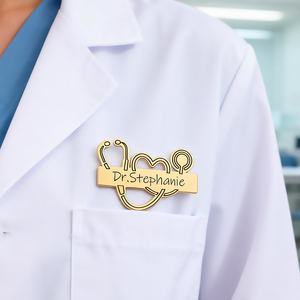 Pin's Médical Personnalisé en Métal, Logo sur Mesure, Badge en Acier Inoxydable, <span class=keywords><strong>Broche</strong></span> Plaquée Or, Argent ou Cuivre, Gravure en Émail Dur - Product Image 2