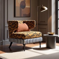 Fauteuil en bois massif de style mid-century, fauteuil paresseux, petit canapé pour salon d'appartement, canapé individuel, fauteuil rétro américain