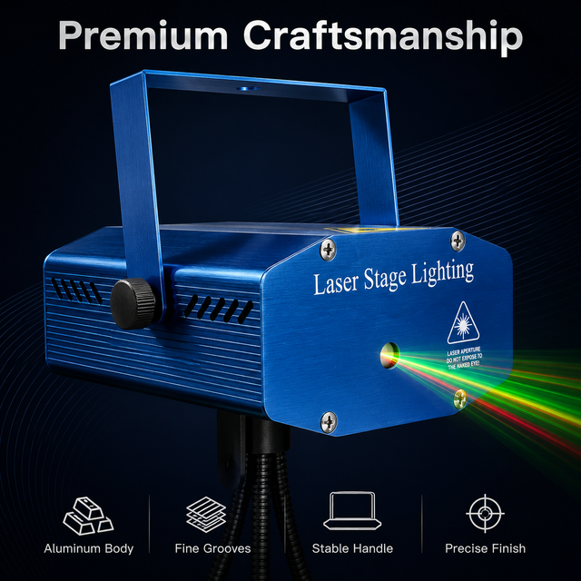 Mini Red Green Laser Stage Light Starry Sky Projector for KTV Bar DJ Party Club, 5V Portable Effect Light with Tech Support