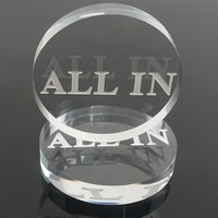 Bouton-poste rond Transparent en acrylique, à pression, en plastique, Texas Hold'em Pokers, nouvelle collection