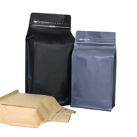 Kraft papier recycelbarer Kaffee Tee zum Mitnehmen Beutel schwarz 250g geruchs neutrale Kaffee beutel mit Ventil und Reiß verschluss