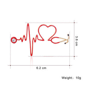 新しい創造的なかわいい医療テーマブローチピン絶妙なエナメル金属ブローチナースドクター聴診器救急車形状ラペルバッジ - Product Image 6