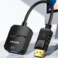 Konverter SAMZHE DP ke VGA Layar Sama/Diperluas untuk Adaptor VGA Female Chip CS5202 1080P/60Hz Komputer TV Proyektor
