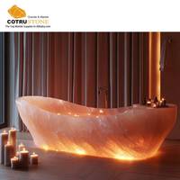 Baignoire sur Mesure en Onyx Rose Irrégulier Cotrustone pour Appartement et Villa