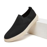 Chaussures décontractées en tricot pour hommes avec logo personnalisé, OEM ODM, faible MOQ, baskets en tissu respirant, mocassins légers pour la marche, vente en gros, 4 couleurs
