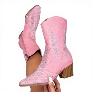 Nuovi Arrivi: Stivaletti da Donna in Camoscio con Punta Affusolata, Taglie 35-42, Rosa e <span class=keywords><strong>Blu</strong></span>, Versatili ed Eleganti in Stile Western - Product Image 3