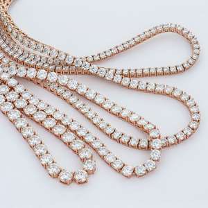 Collar de Cadena de Eslabones de Alta Calidad para Hombre, Unisex, Estilo Hip Hop, Plata de Ley S925, Chapado en Oro Rosa, con Diamantes de Moissanita - Product Image 2