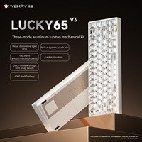 Kit de clavier Weikav Lucky65 V3 CNC en aluminium, boîtier nu en alliage d'aluminium, sans fil, 3 modes, hot-swap, joint d'étanchéité, rétroéclairage RVB, compatible QMK/VIA