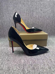 Дизайнерские туфли-стилетоны 2026 года с красной подошвой, черные кожаные женские туфли на высоком каблуке, удобные, нескользящие, для торжественных случаев, с острым носком - Product Image 2