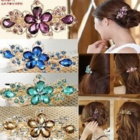 Barrette à cheveux en strass, clip à ressort automatique, accessoire pour cheveux pour femmes et filles, maintien antidérapant pour cheveux épais ou fins