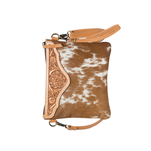 Bolso de mano de piel auténtica de vacuno de primera calidad, con diseño floral y grabado a mano, para mujer. - Product Image 2