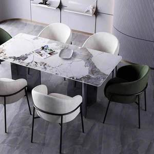 Silla <span class=keywords><strong>de</strong></span> Comedor Moderna con Estructura <span class=keywords><strong>de</strong></span> Acero, Cojín <span class=keywords><strong>de</strong></span> Tela Blanca y Base Metálica para Restaurante y Hotel, Modelo CJ-360E - Product Image 5