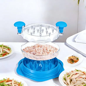 Nuovo Design in Offerta Speciale: Sfilacciatore Antiscivolo per Carne di Pollo e Manzo, Senza BPA, con Coperchio Trasparente e Piatto Rimovibile, per Cucina Domestica, BBQ e Insalate - Product Image 1