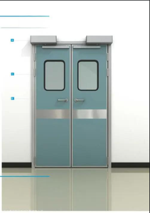 Puerta de acero de proveedor de China para puerta de sala limpia médica de hospital con cerradura de pie europea para médico en China - Product Image 3