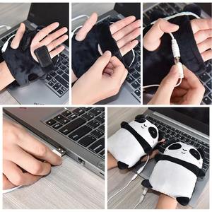 1 Paire de Gants Chauffants USB en Forme de Panda Mignon, Chauffe-Mains Chauffants, Gants d'Hiver à Demi-Doigts pour le Bureau, Cadeau de Noël - Product Image 5