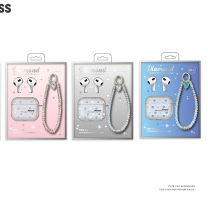 Écouteurs sans fil TWS-K112 avec sangle en perles de cristal et étui transparent en forme de cœur - Product Image 5