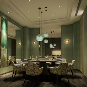 Illuminazione Moderna per Sala da Pranzo, Lampada Creativa per Studio e Camera da Letto, <span class=keywords><strong>Lampadario</strong></span> di Design in Vetro con Motivo a Foglie Verdi - Product Image 2
