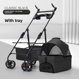 Poussette <span class=keywords><strong>pour</strong></span> animaux de compagnie 3-en-1 détachable, pliable, <span class=keywords><strong>pour</strong></span> chiens et chats, avec panier portable, pliable, de qualité supérieure, vente en gros - Product Image 5