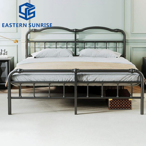 Оптовая продажа: Черная винтажная металлическая кровать-платформа в викторианском стиле с изголовьем - Product Image 3