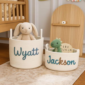 Paniers de rangement pliables en corde de coton tressée, avec poignée durable, pour aliments, cadeaux d'Halloween, conteneurs de salon - Product Image 4