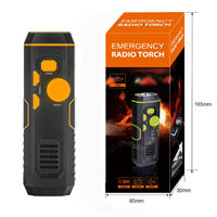 Radio d'urgence manuelle 3-en-1 avec lampe torche, AM/FM, SOS et batterie externe rechargeable à LED pour la survie en extérieur