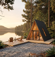 Maison Triangulaire Modulaire Démontable en Acier Galvanisé de 20/40 pieds, Type A-frame, Préfabriquée pour Hôtels et Espaces Extérieurs