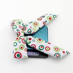 <span class=keywords><strong>Barrette</strong></span> de <span class=keywords><strong>cheveux</strong></span> ornée de pierres précieuses colorées avec impression de cercle de Noël de longues queues faites de ruban et de tissu - Product Image 3