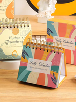 Mini calendrier de bureau 2027, calendrier anime, calendrier de bureau triangulaire inscriptible, calendrier de bureau en bloc, cadeaux d'entreprise