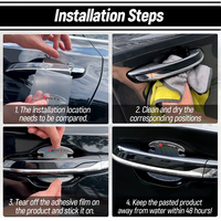 4 autocollants de protection pour poignée de porte de voiture avec logo sportif laser, anti-rayures, auto-adhésifs, garniture de protection pour coupelle de porte de voiture