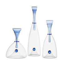 Diffuseur de parfum en verre nordique fait main, en forme de goutte transparente avec accents ambrés et bleus, pour hôtel, spa, bureau, décoration