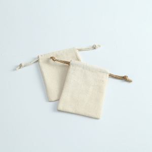 Bolsa de Algodón Grueso Personalizada con Cordón, 7*9cm, Bolsas de Algodón Beige con Cordón de Yute, Bolsa Pequeña con Cordón para Guardar Objetos - Product Image 6