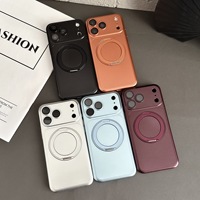 Coque de téléphone rigide fine magnétique mate avec support rotatif à 360° couleur originale pour iPhone 18 Pro Max 17 Pro 16 15 14 13