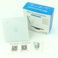 Interrupteur intelligent WiFi Tuya One Gang EU, compatible Alexa et Google Home, avec écran tactile et panneau en verre LED
