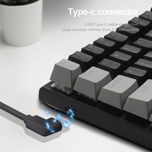 60% máy tính chuyển đổi thiết bị chuyển mạch USB tùy chỉnh Backlit không dây cơ khí đèn nền Mini RGB dây Ergonomic mechan Bàn phím chơi game - Product Image 3