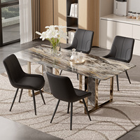 Chaises de salle à manger modernes capitonnées écologiques portables inclinables rembourrées en velours avec coussin épais et pieds en métal pour la maison, le bureau et la salle de bain