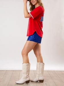 Vendita calda 100% di cotone <span class=keywords><strong>con</strong></span> paillettes da Baseball maglietta larga in Jersey personalizzato <span class=keywords><strong>con</strong></span> <span class=keywords><strong>bottoni</strong></span> per la giornata sportiva <span class=keywords><strong>con</strong></span> paillettes maglietta da Baseball da <span class=keywords><strong>donna</strong></span> - Product Image 2