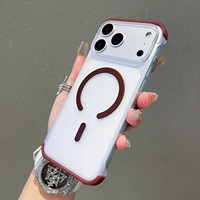 Coque de téléphone magnétique transparente sans bordure effet mat pour iPhone 17 Air 16 15 Plus 14 Pro Max, sensation PC, dos givré