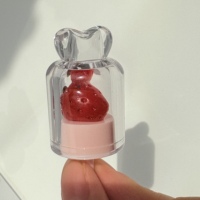 3ml lege lippenbalsem tubes rond, op maat gemaakte private label, aardbei perzik transparante lipgloss tubes met schroefdop, bedrukt logo doosje