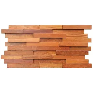 3D Mosaic Cumaru Solid Wood Wall Panel