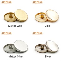 Kancing Bulat Matt Gold Custom Flat Around Shank Metal Button untuk Pakaian