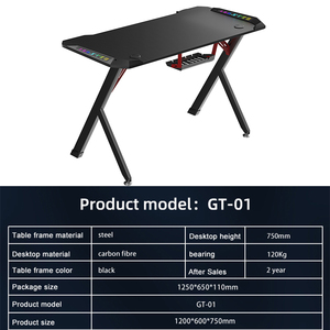 Table de <span class=keywords><strong>bureau</strong></span> <span class=keywords><strong>gaming</strong></span> moderne haut de gamme sur mesure pour PC, 1200*600*750mm, avec porte-gobelet et support pour casque - Product Image 2
