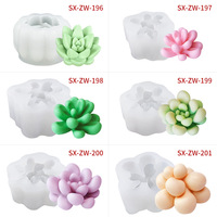 Cetakan silikon tanaman kaktus sukulen 3D cetakan bunga lilin kaktus alat cetakan silikon Logo kustom cetakan kue silikon Moule fleksibel
