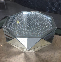 Nouvelle table basse moderne de luxe légère, table basse en diamant argenté, meubles de salon, table d'appoint en verre de haute qualité personnalisée