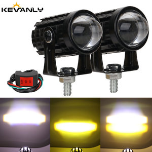 Projecteur de Moto à Lentille de Projecteur à Double Couleur, Mini Phare Laser, Lampe de Conduite, Faisceau Haut et Bas, Universel, pour Camions SUV ATV - Product Image 2