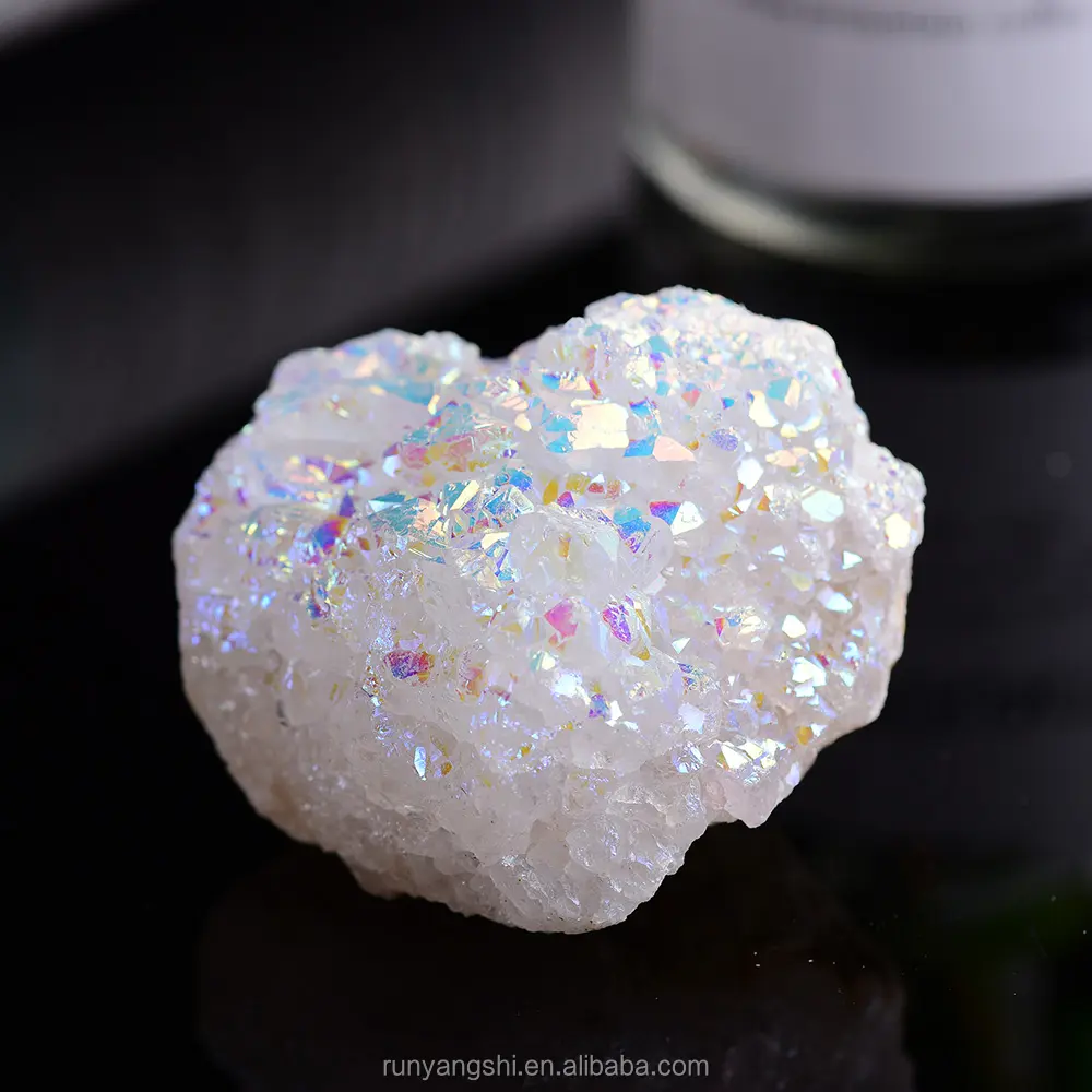 New Arrive Wholesale White Angel Aura Quartz Crystal Rainbow Clusters for Home Decoration